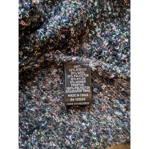 Sioni Boucle Shawl Collar Long Line Cardigan Size M Petite Brown Embroidered - Picture 7 of 13